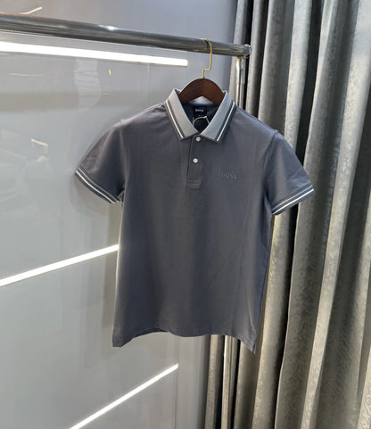 Hugo Boss Grey Embroidery Logo Premium Polo T-shirt