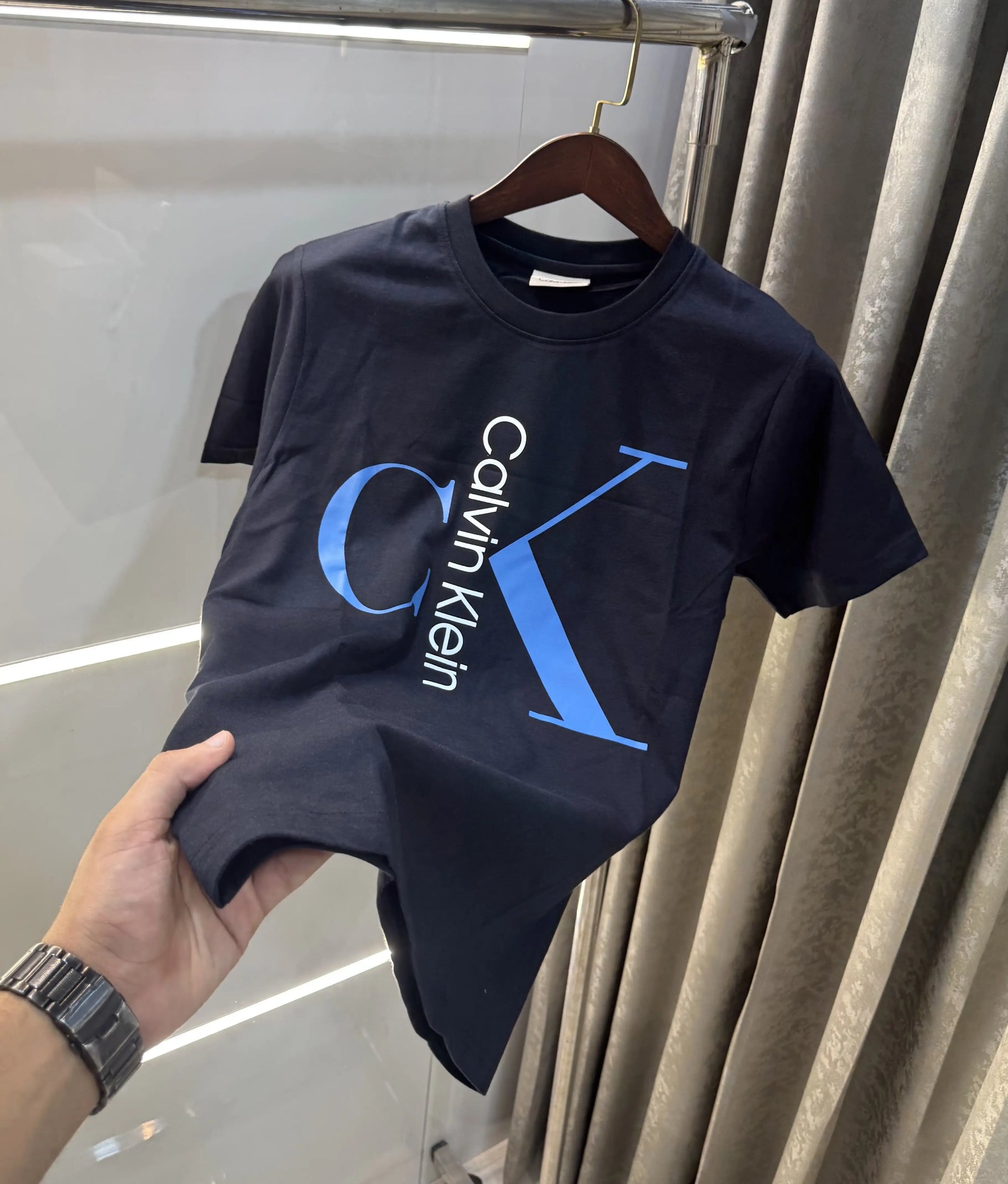 Calvin Klein Navy Blue Logo Work Premium T-Shirt