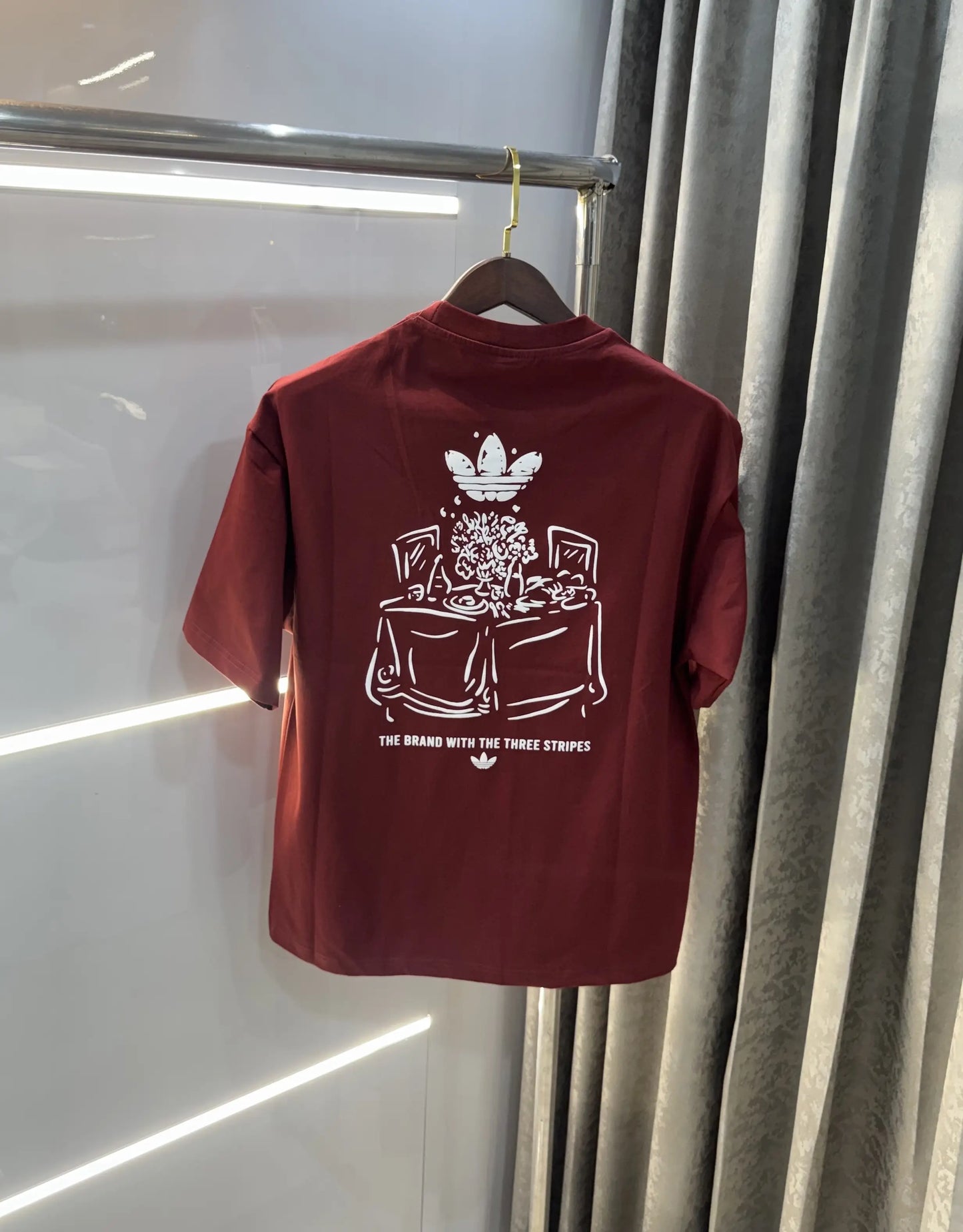 Adidas Rust Logo Print Imported Oversized T-Shirt