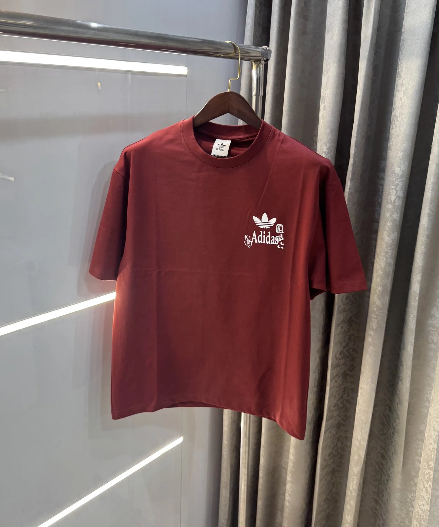 Adidas Rust Logo Print Imported Oversized T-Shirt