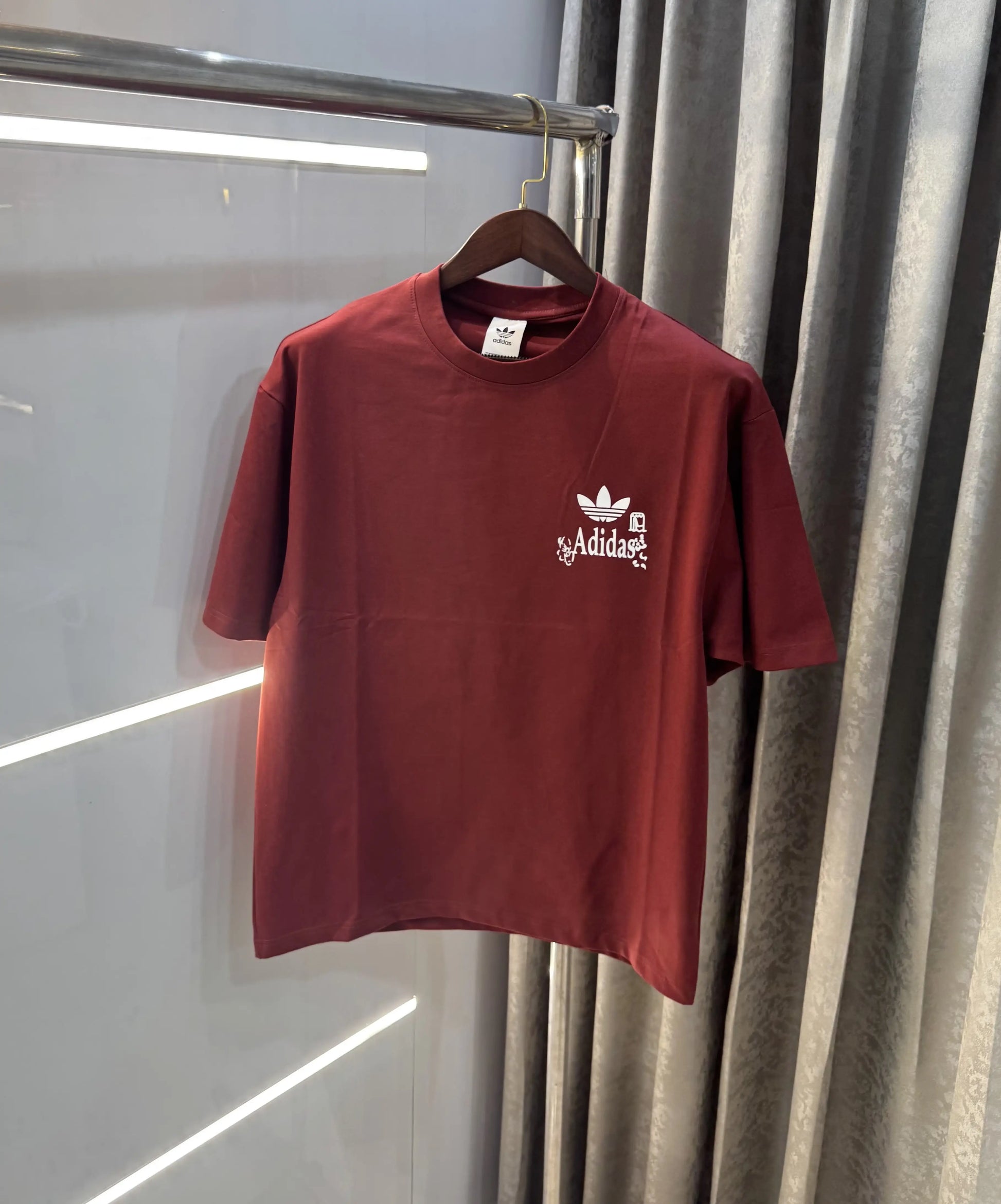 Adidas Rust Logo Print Imported Oversized T-Shirt