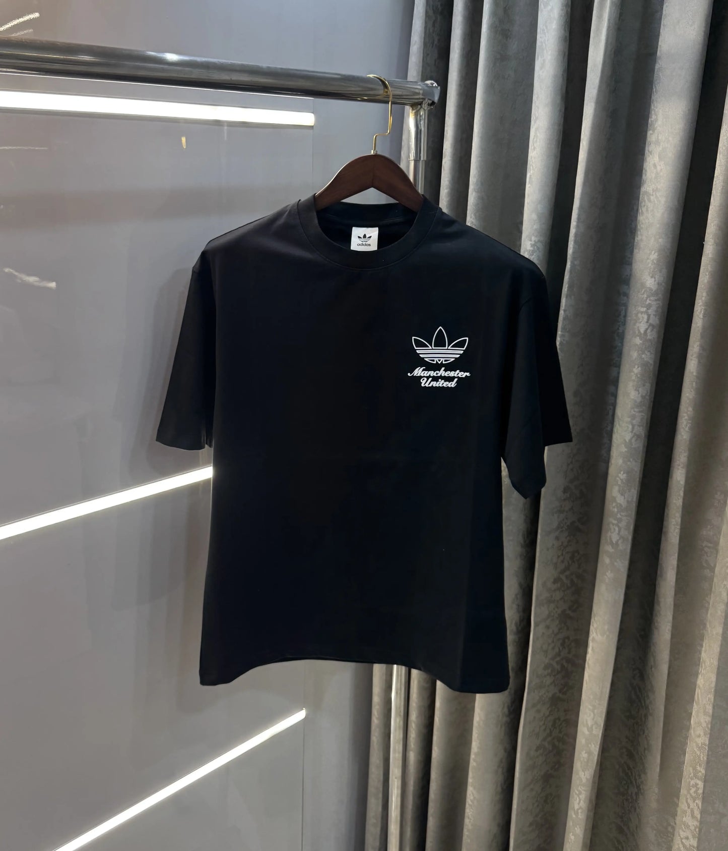 Adidas Black Logo Print Imported Oversized T-Shirt