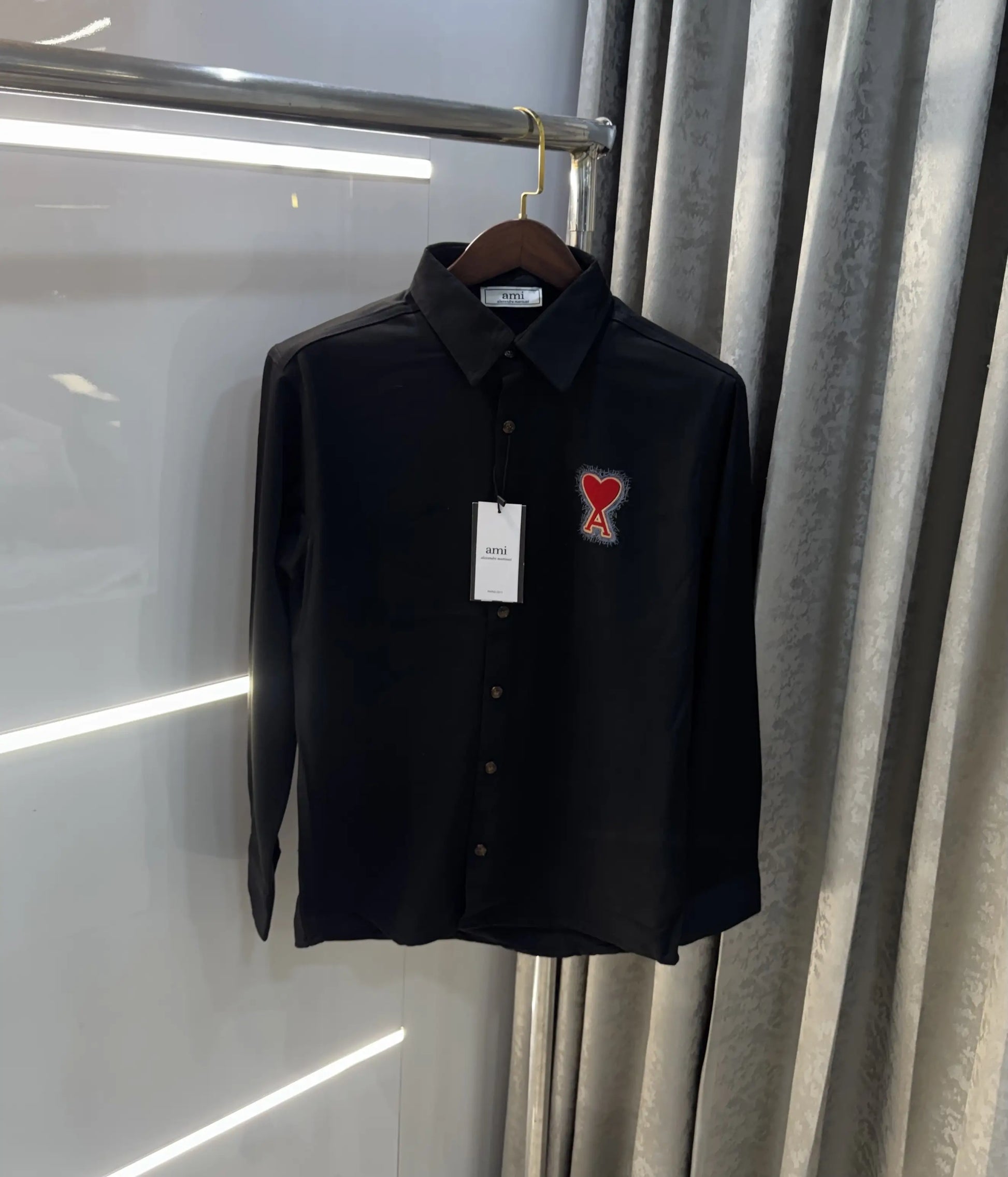 Ami Paris Black Designer Imported Shirt