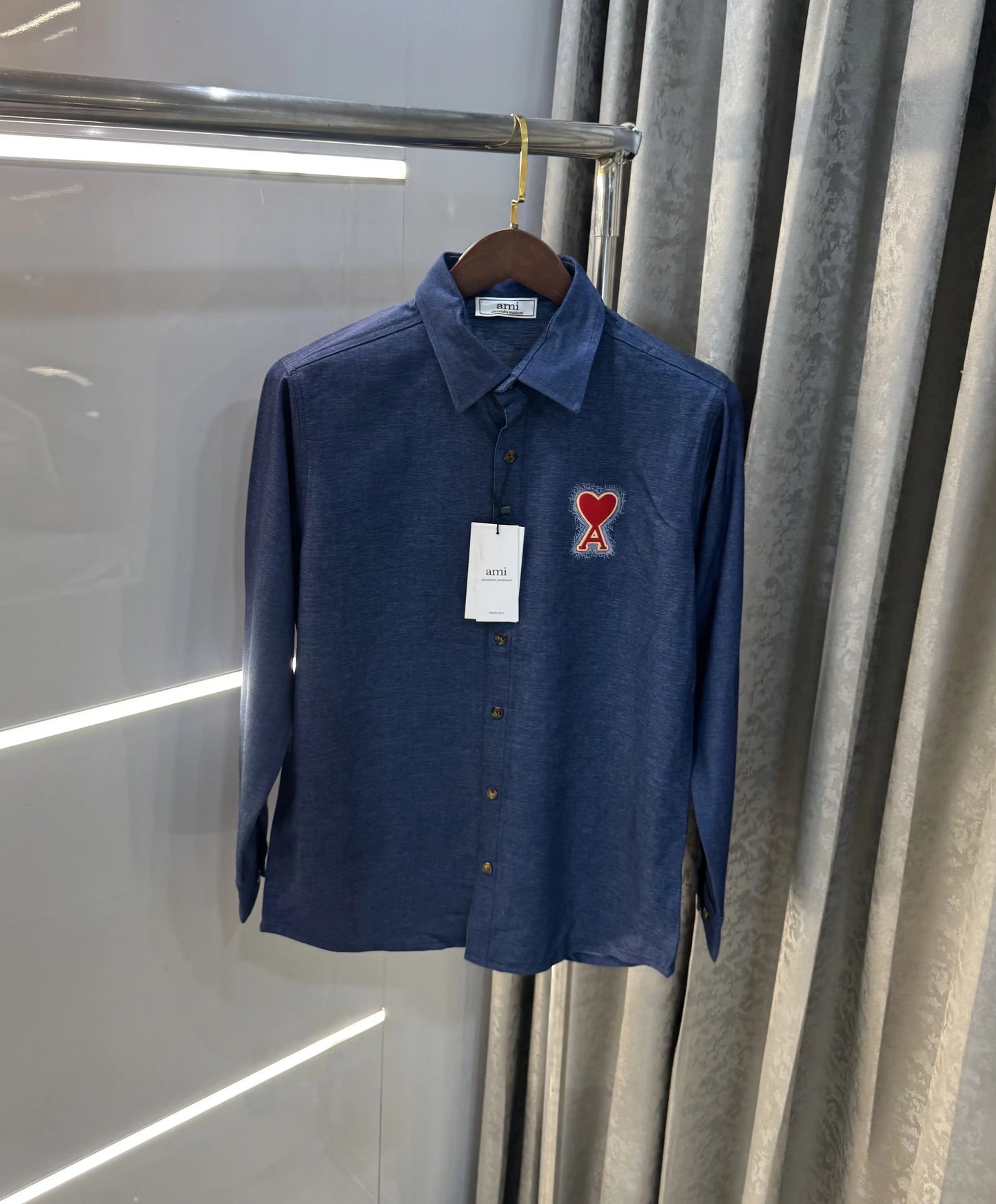 Ami Paris Dark Blue Designer Imported Shirt