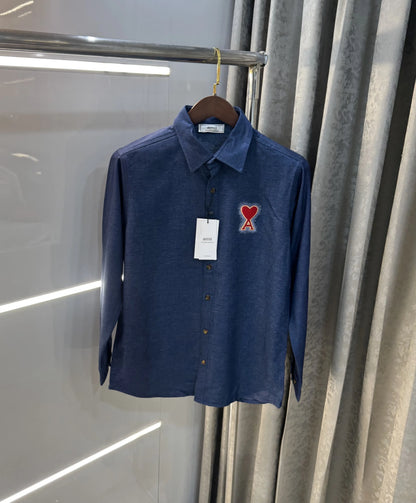 Ami Paris Dark Blue Designer Imported Shirt