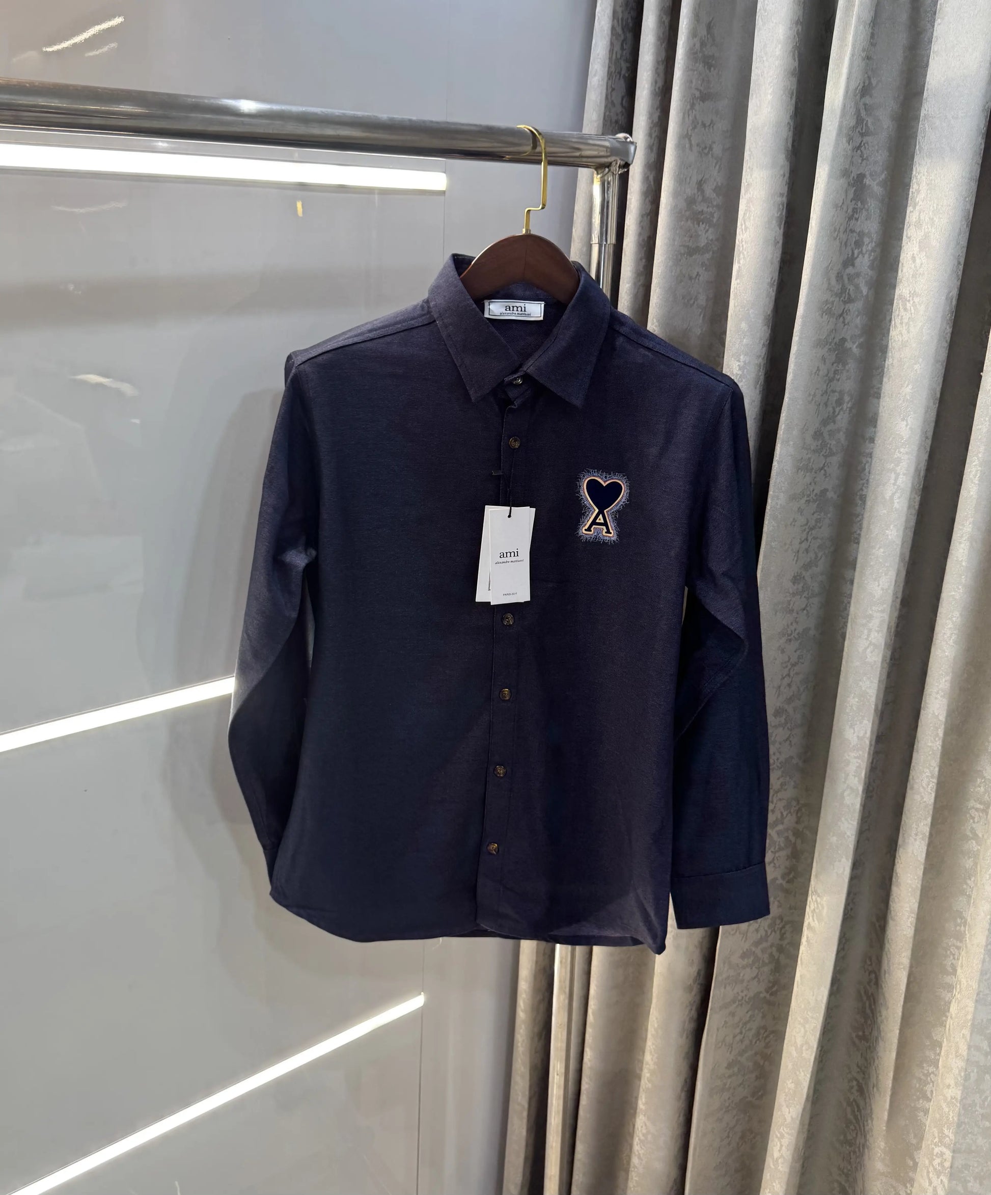Ami Paris Dark Blue Designer Imported Shirt