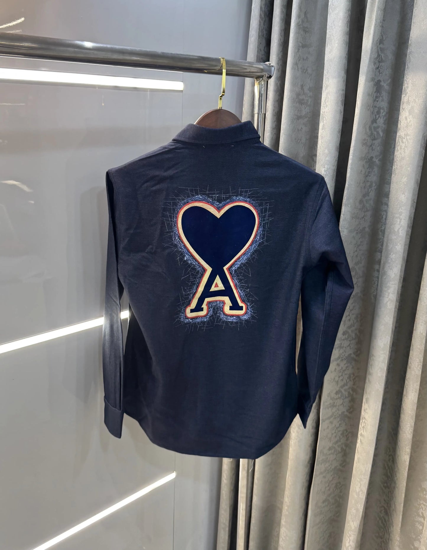 Ami Paris Dark Blue Designer Imported Shirt