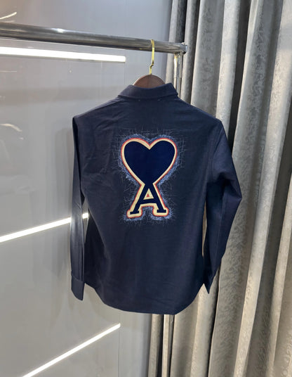 Ami Paris Dark Blue Designer Imported Shirt