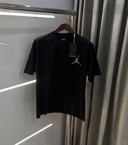 Air Jordan Black Reflective Logo Print Imported Oversized T-Shirt