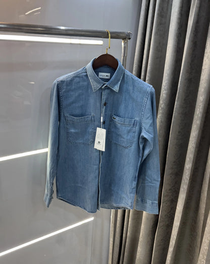 Lacost e Greenish Embroidery Logo Premium Denim Shirt