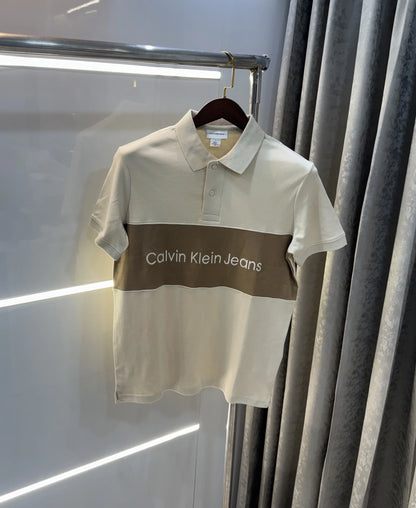 Calvin  Klein Beige Premium Polo T-Shirt