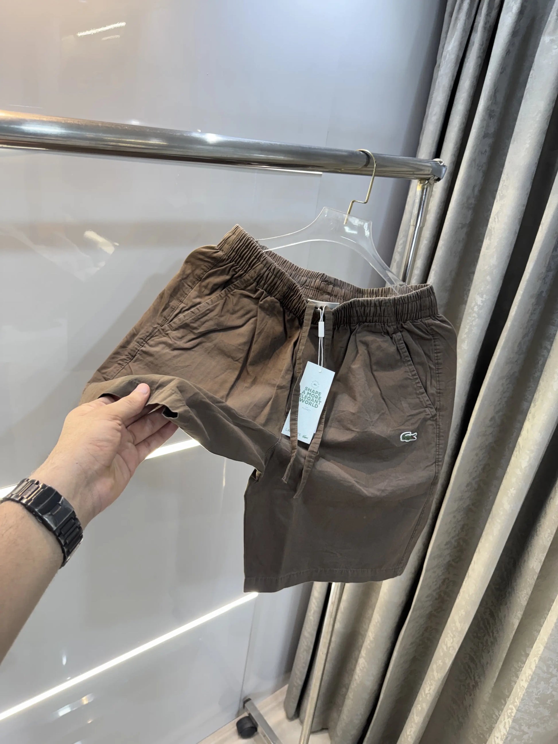 Lacoste Brown Embroidery Logo Premium 🩳Shorts