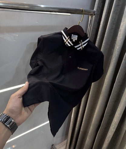 Burberr y Black Imported Polo T-Shirt