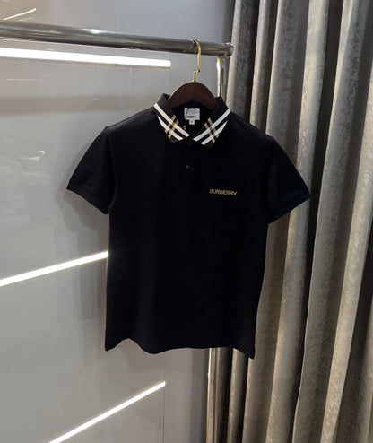 Burberr y Black Imported Polo T-Shirt
