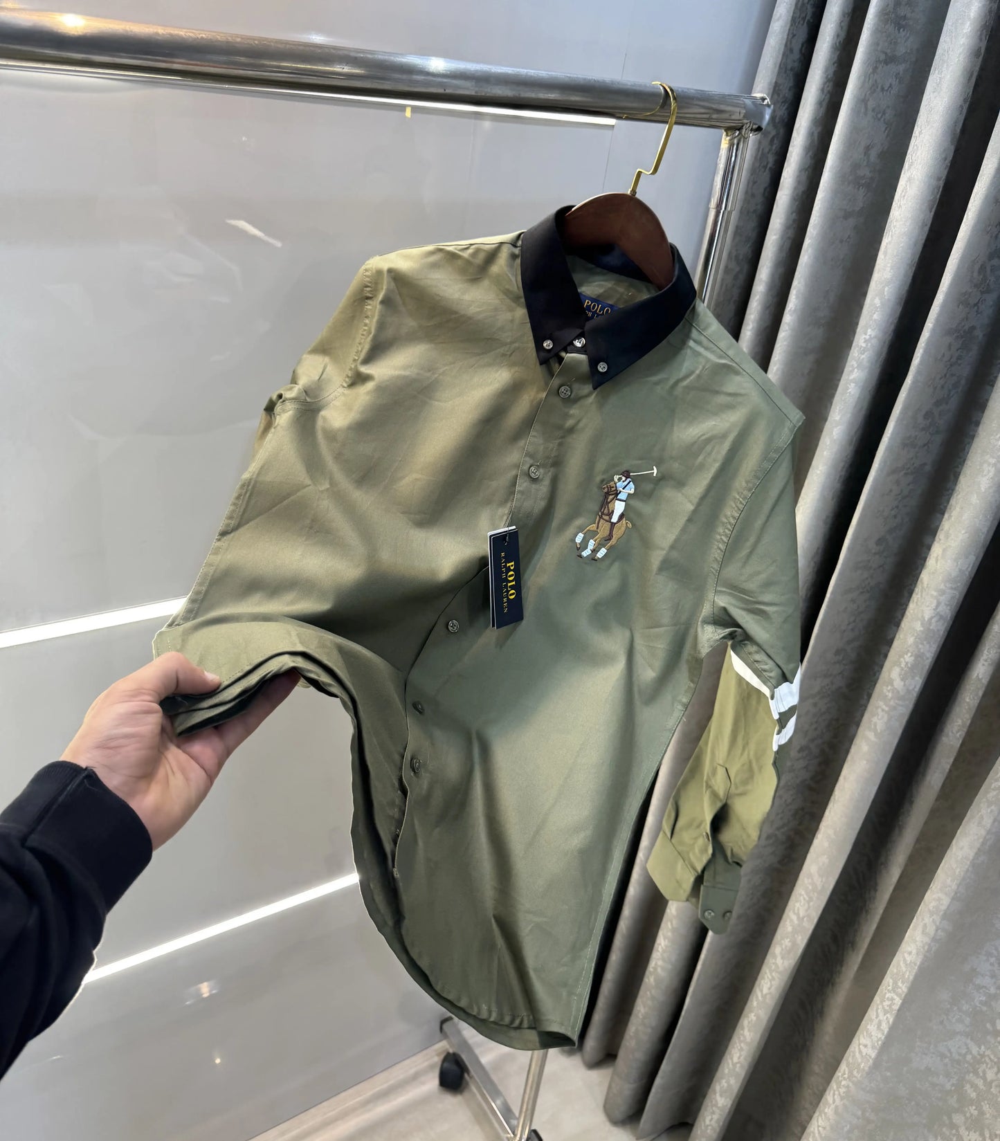 Ralph Lauren Olive Green Premium Classic Shirt