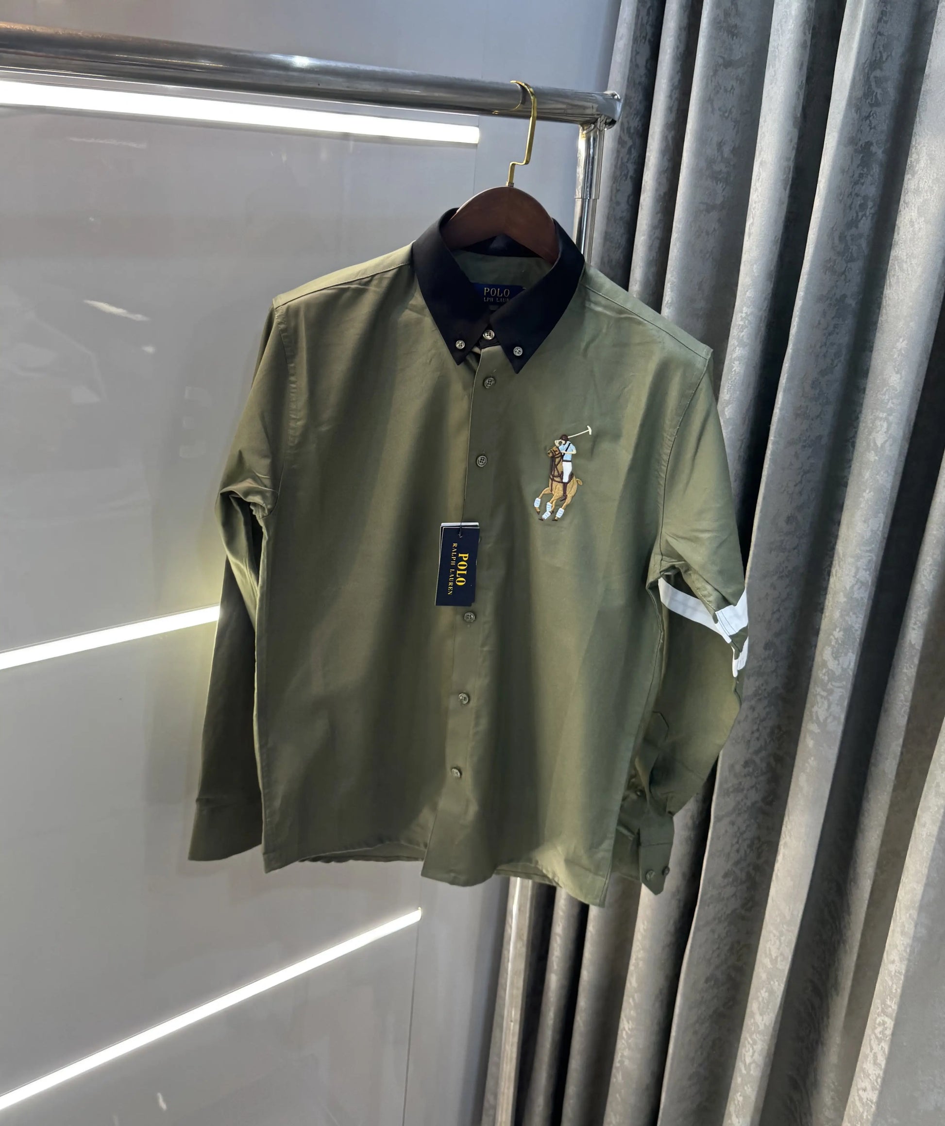 Ralph Lauren Olive Green Premium Classic Shirt