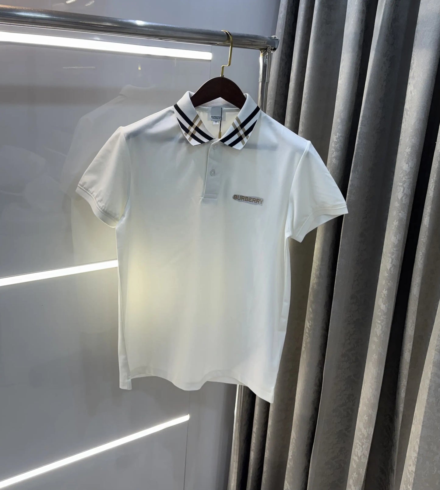 Burberr y White Imported Polo T-Shirt