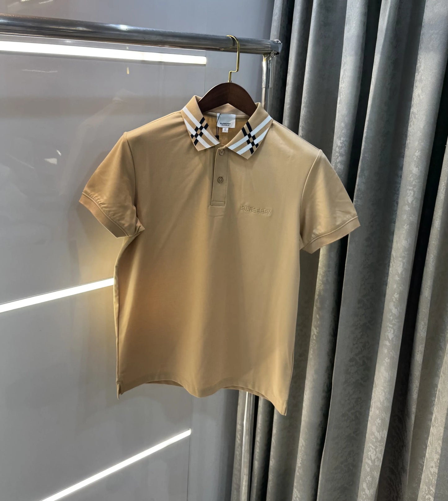 Burberr y Beige Imported Polo T-Shirt