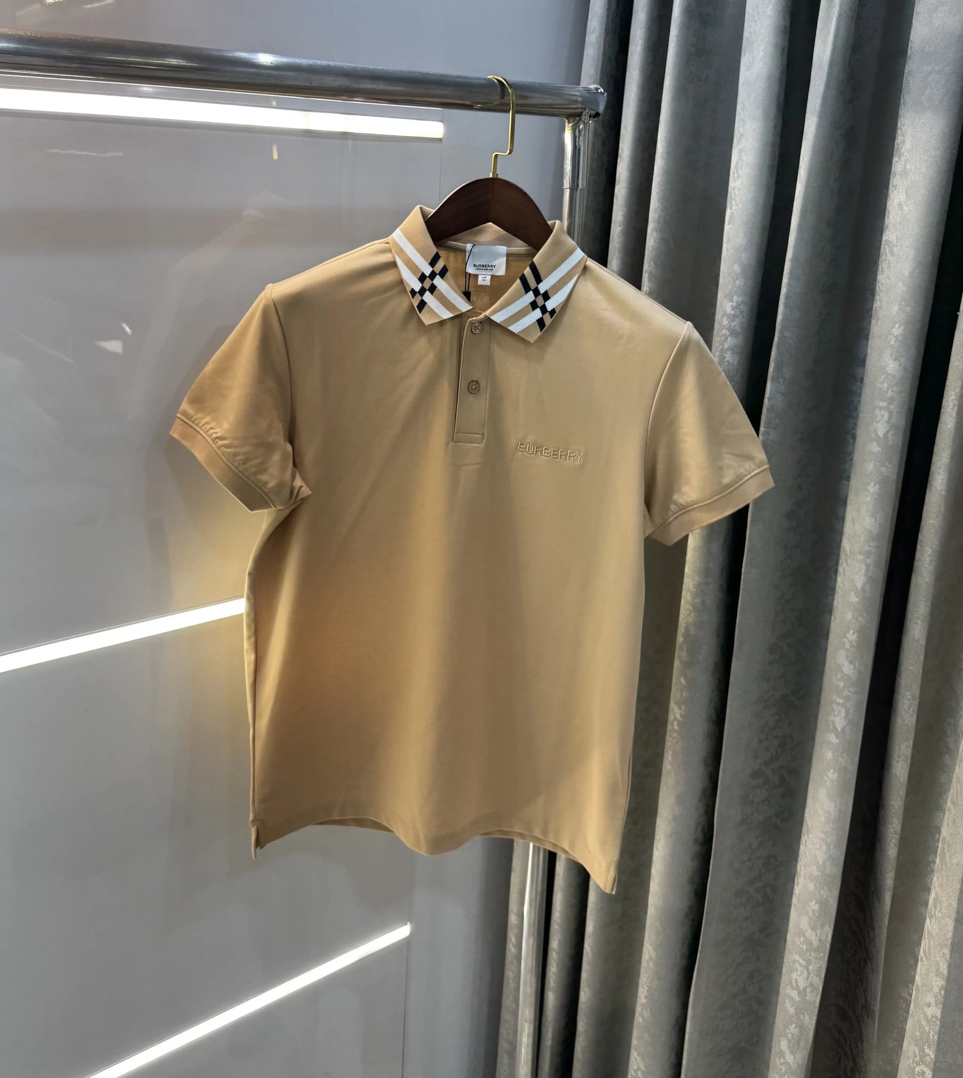 Burberr y Beige Imported Polo T-Shirt