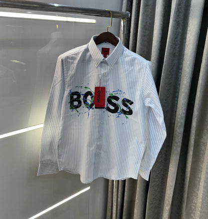 Hugo Boss Sky Blue Logo Work Premium Shirt