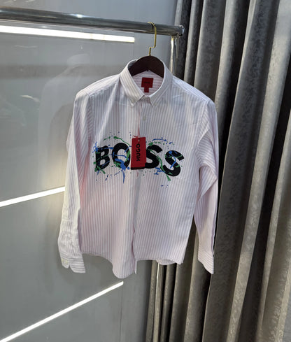 Hugo Boss Pink Logo Work Premium Shirt