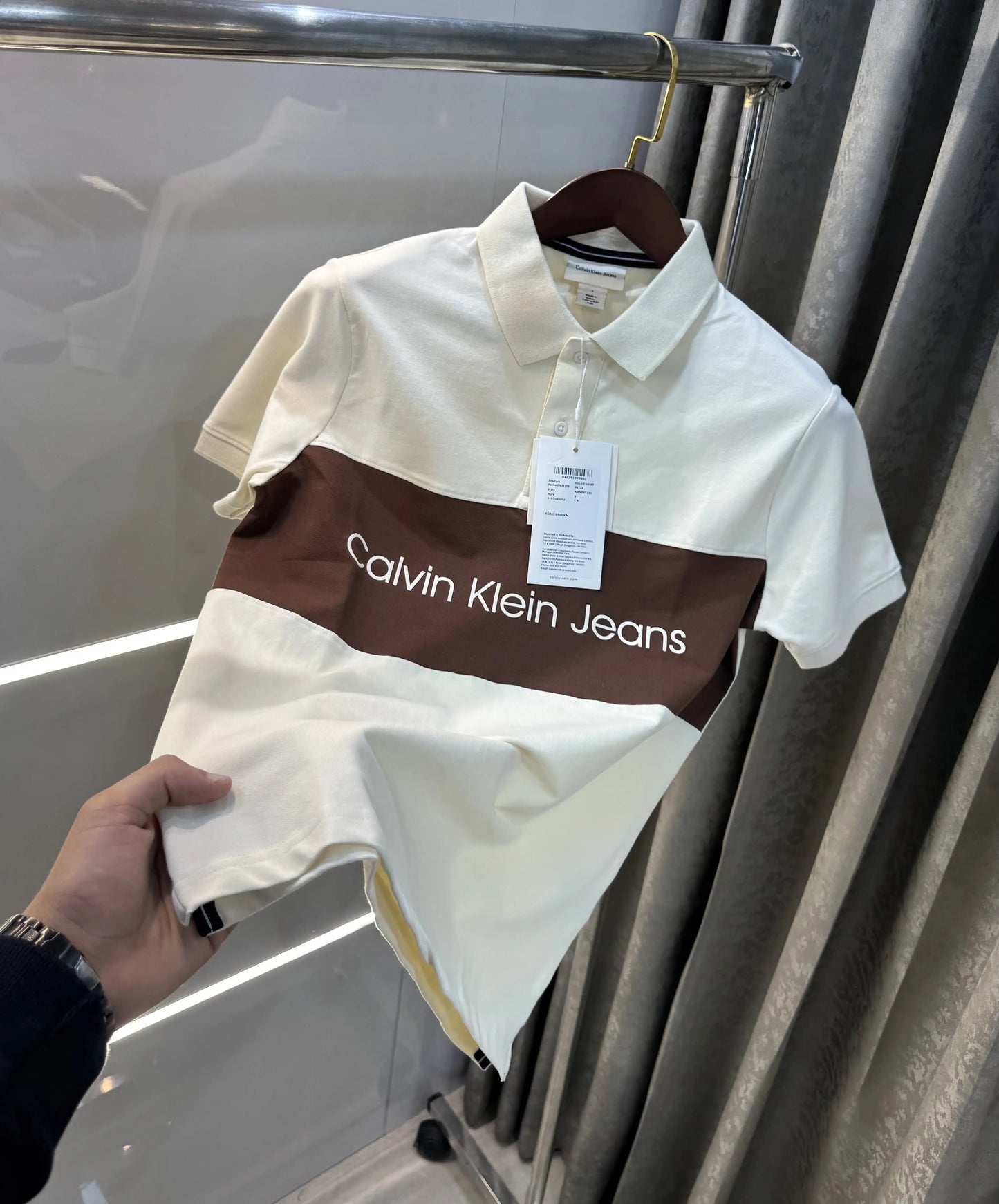 Calvin  Klein Cream Premium Polo T-Shirt