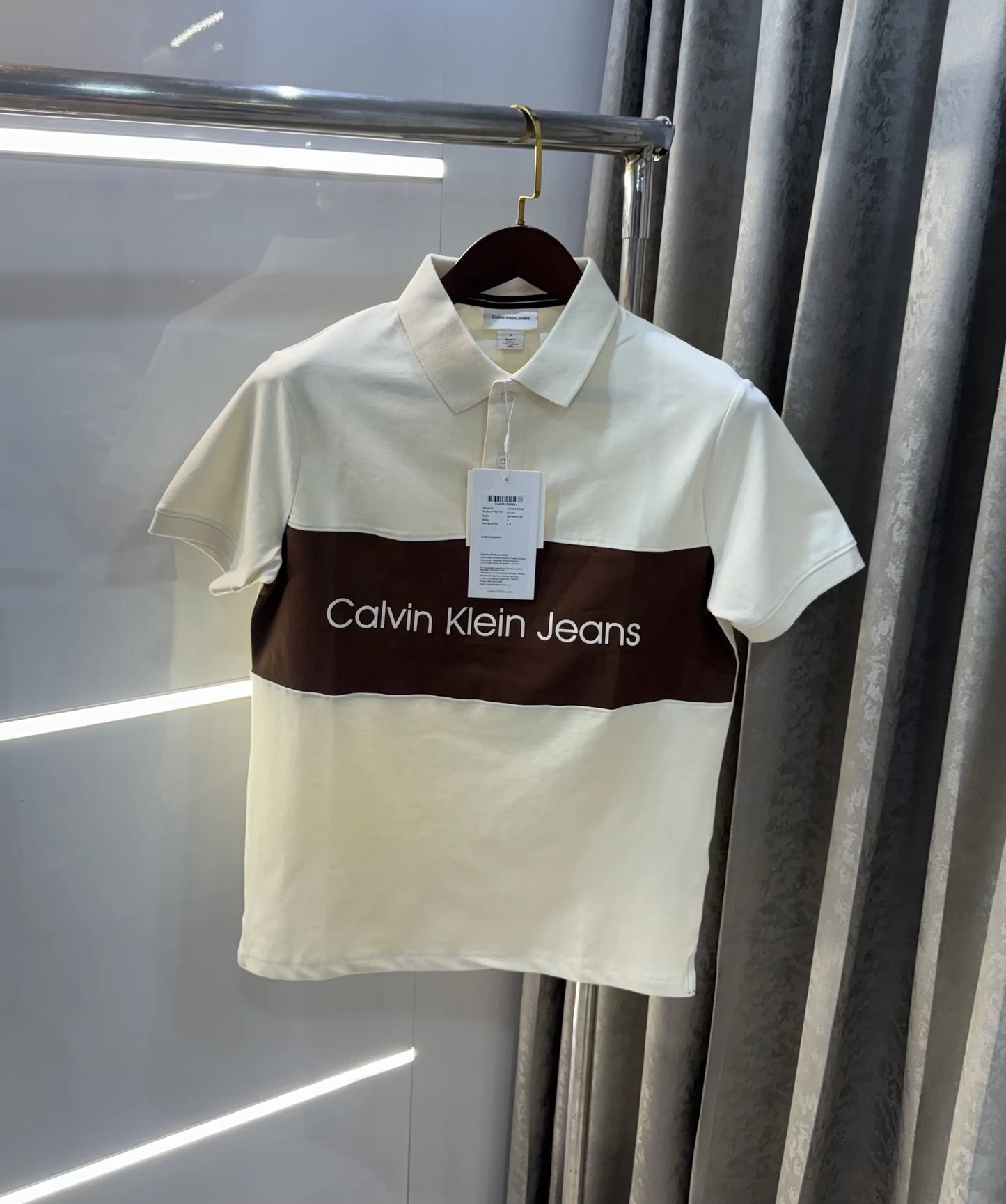 Calvin  Klein Cream Premium Polo T-Shirt