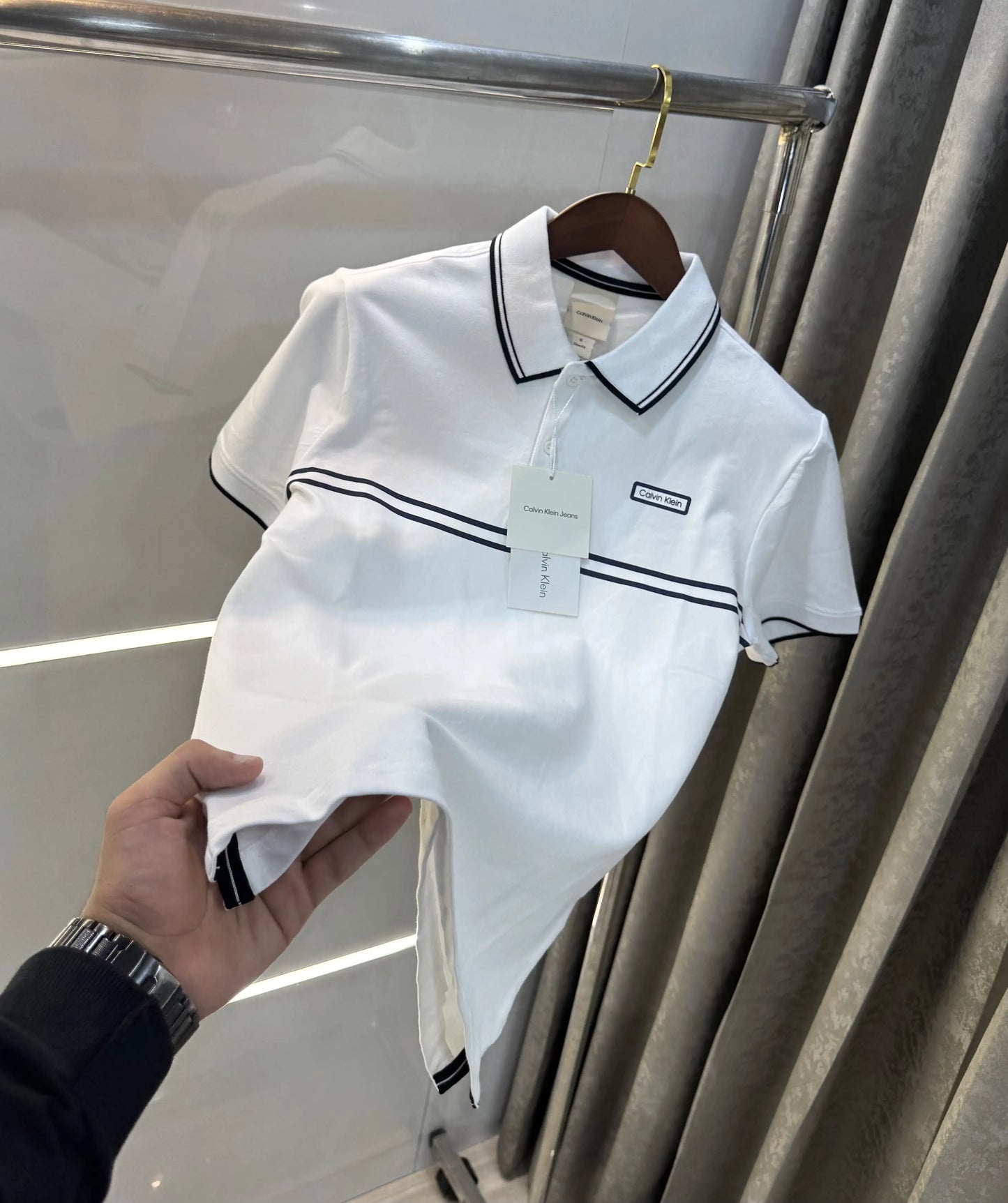 Calvin  Klein White Premium Polo T-Shirt