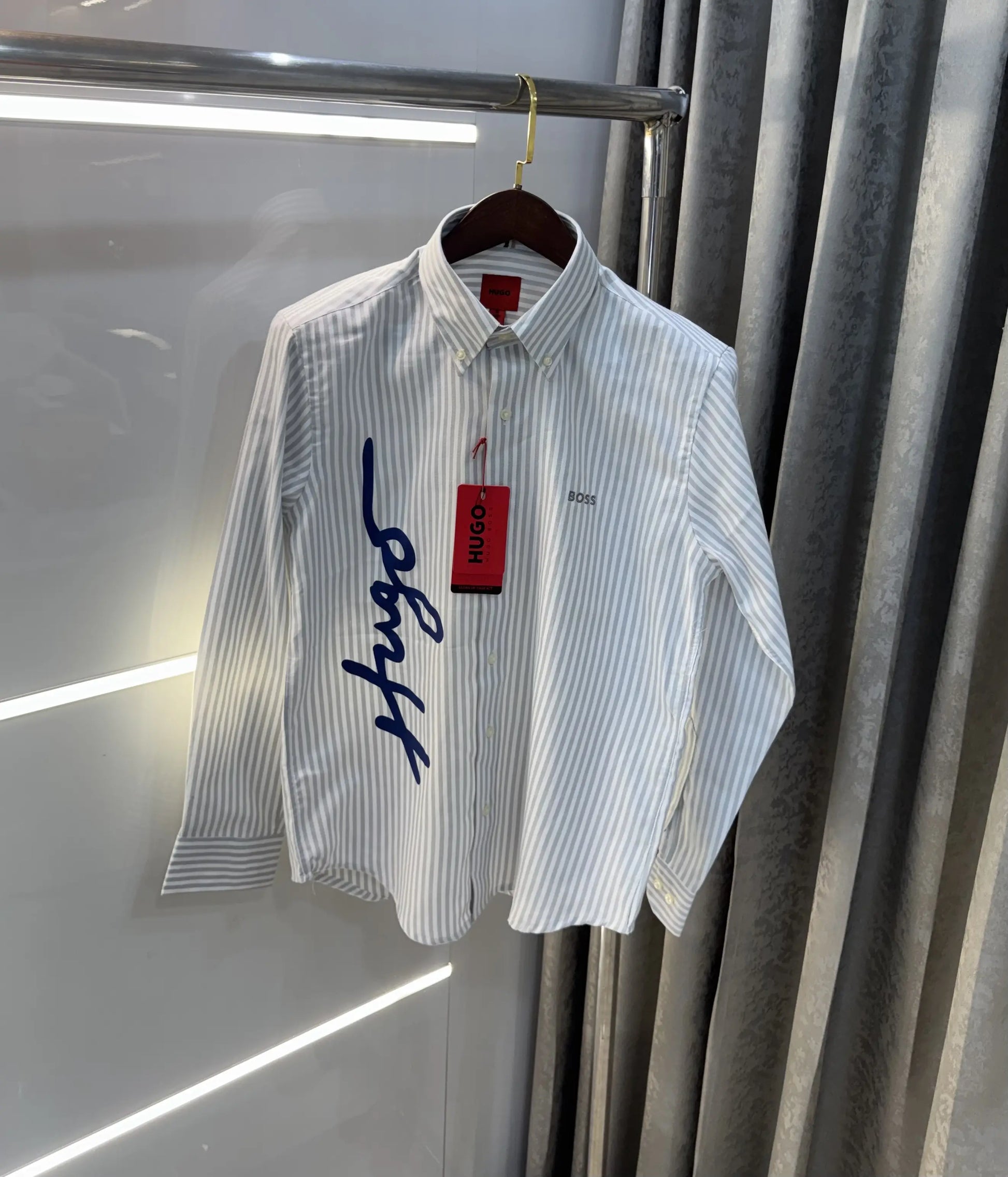 Hugo Boss Grey Logo Work Premium Shirt