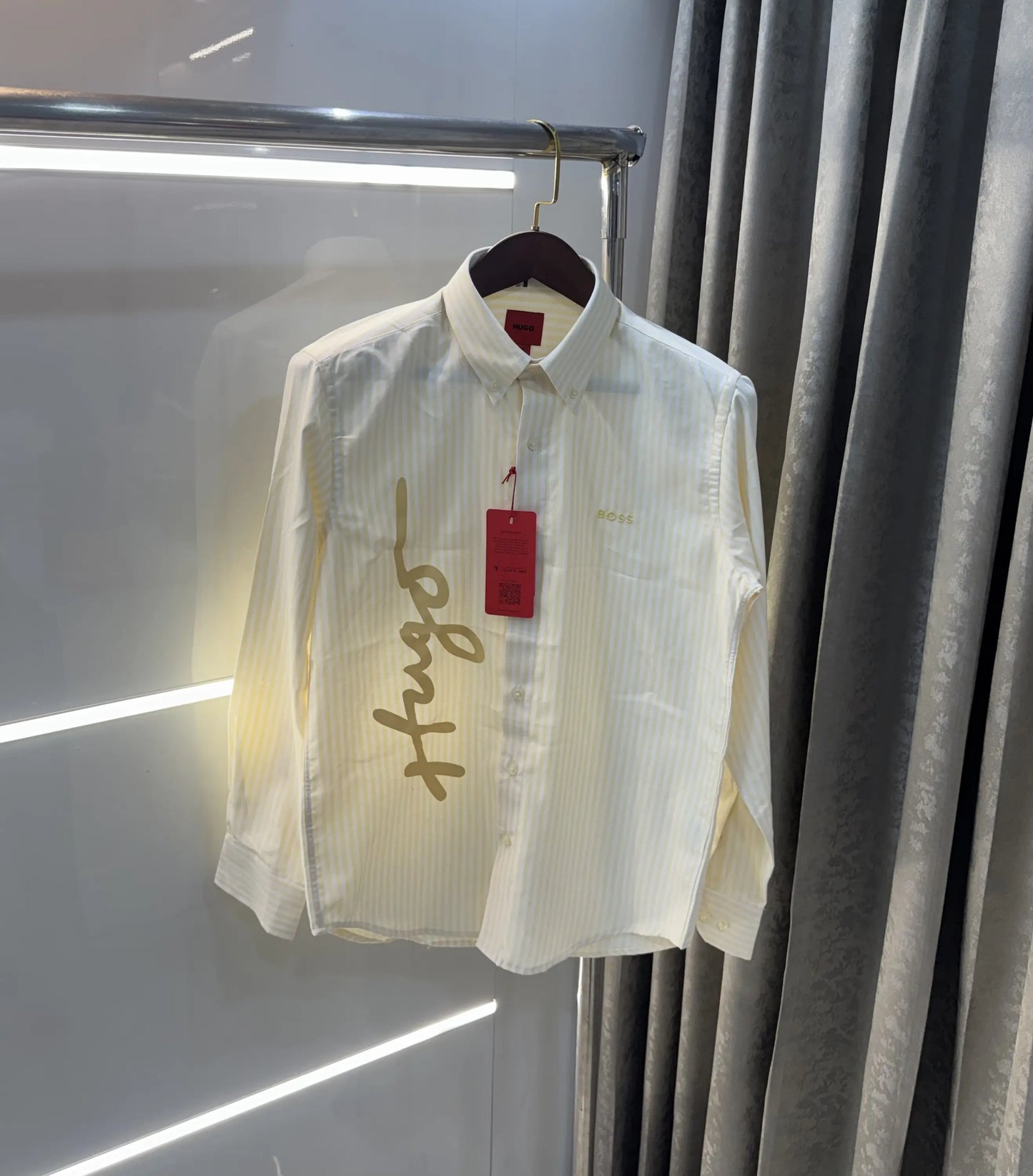 Hugo Boss Yellow Logo Work Premium Shirt