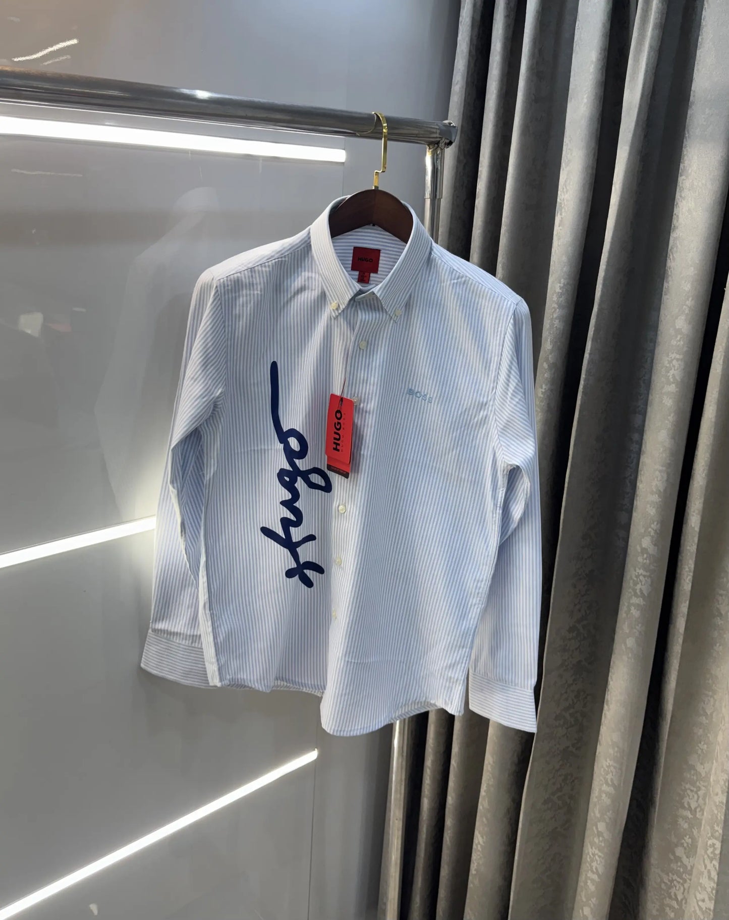 Hugo Boss Sky Blue Logo Work Premium Shirt