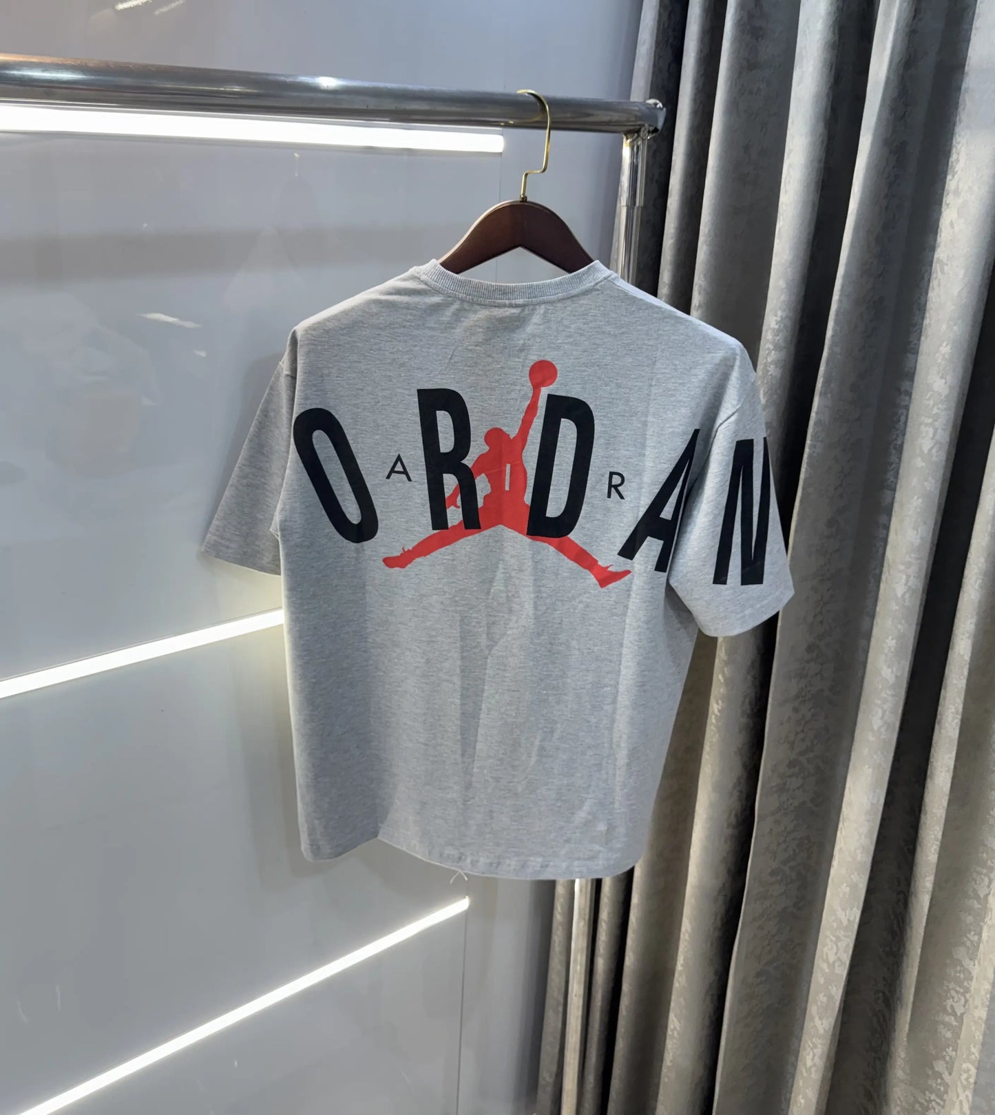 Air Jordan Grey Back Print Imported Oversized T-Shirt