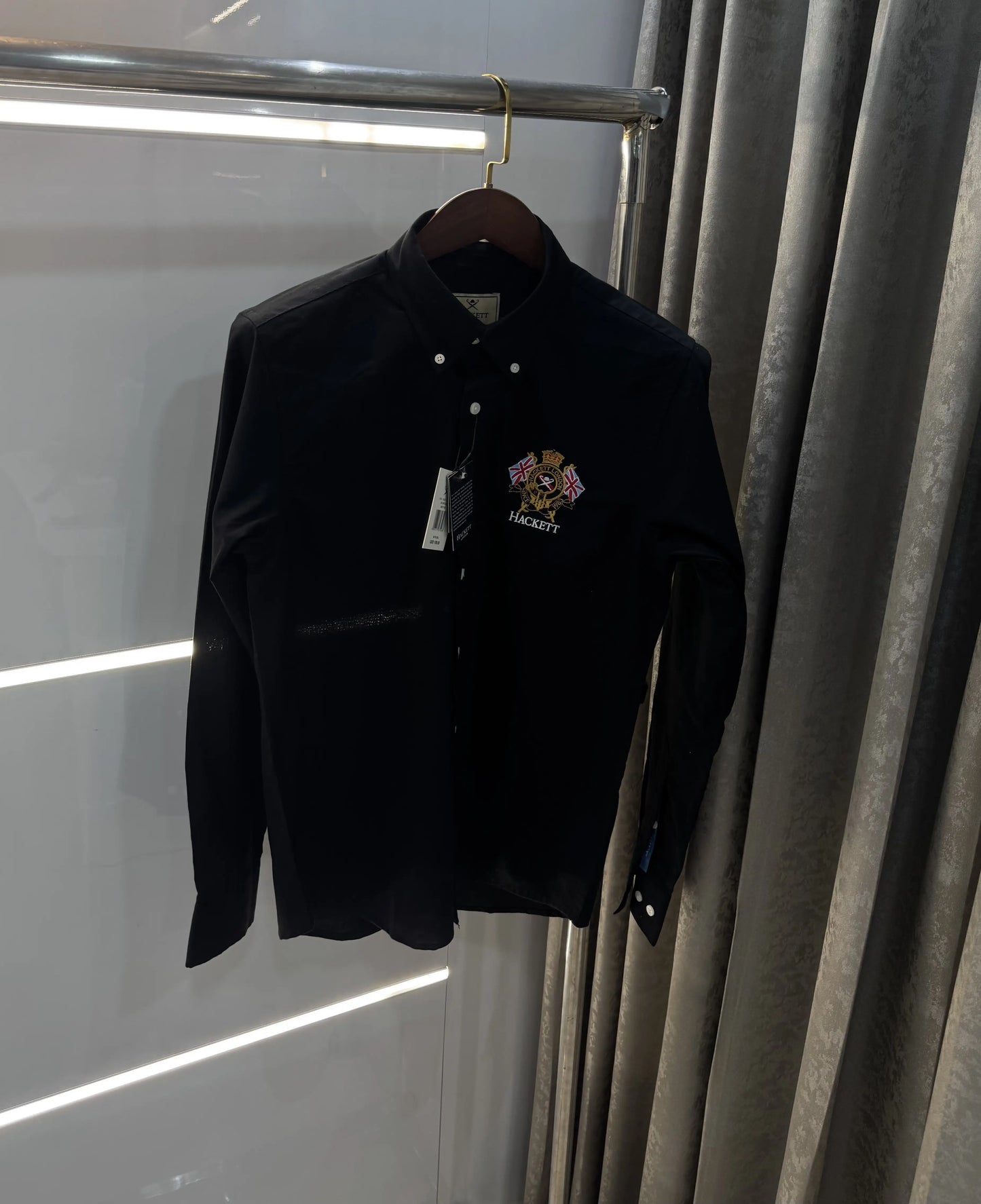 Hacket London Black Embroidery Logo Work Premium Shirt