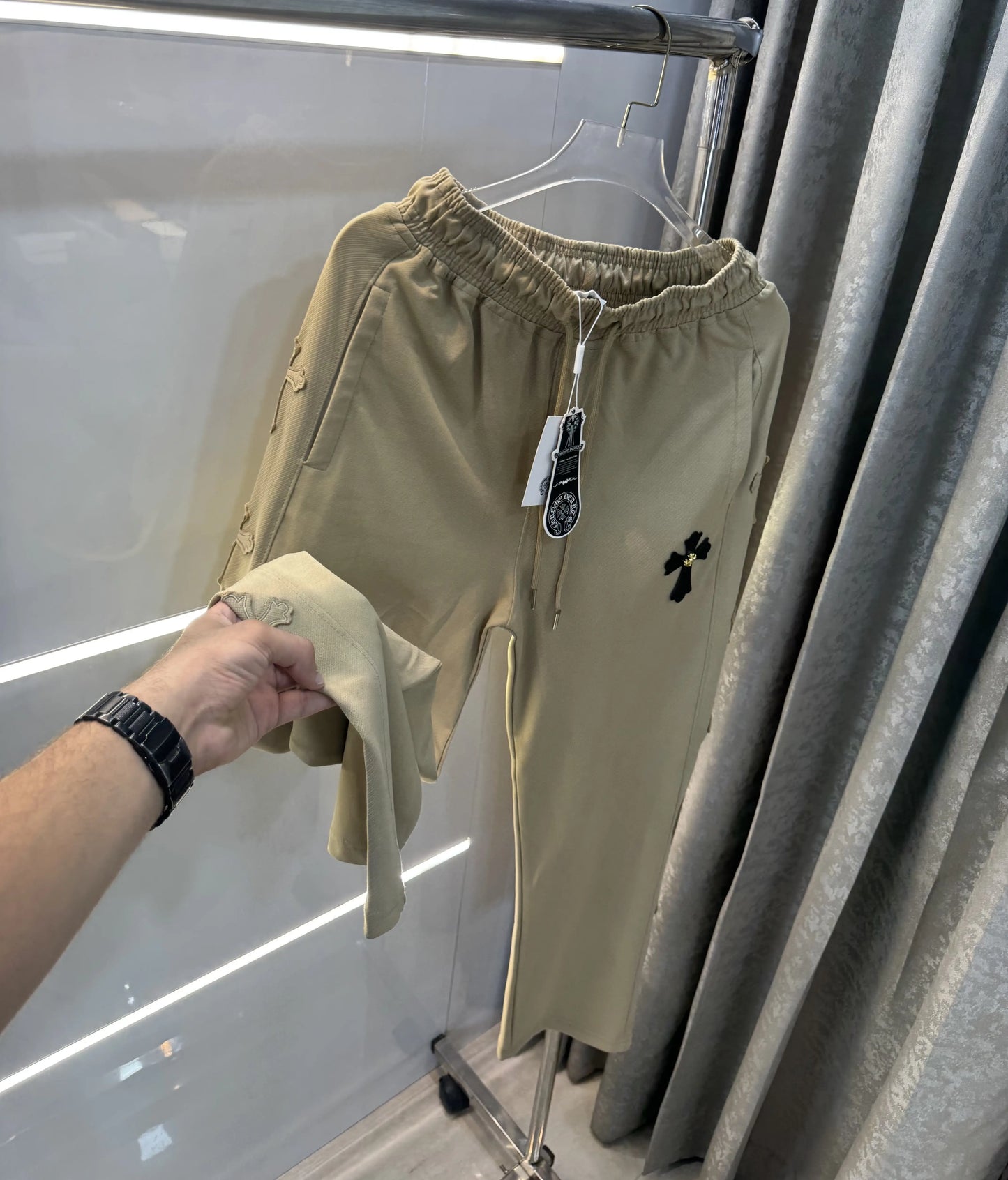 Chrome Hearts Biege Logo Work Premium Trackpant