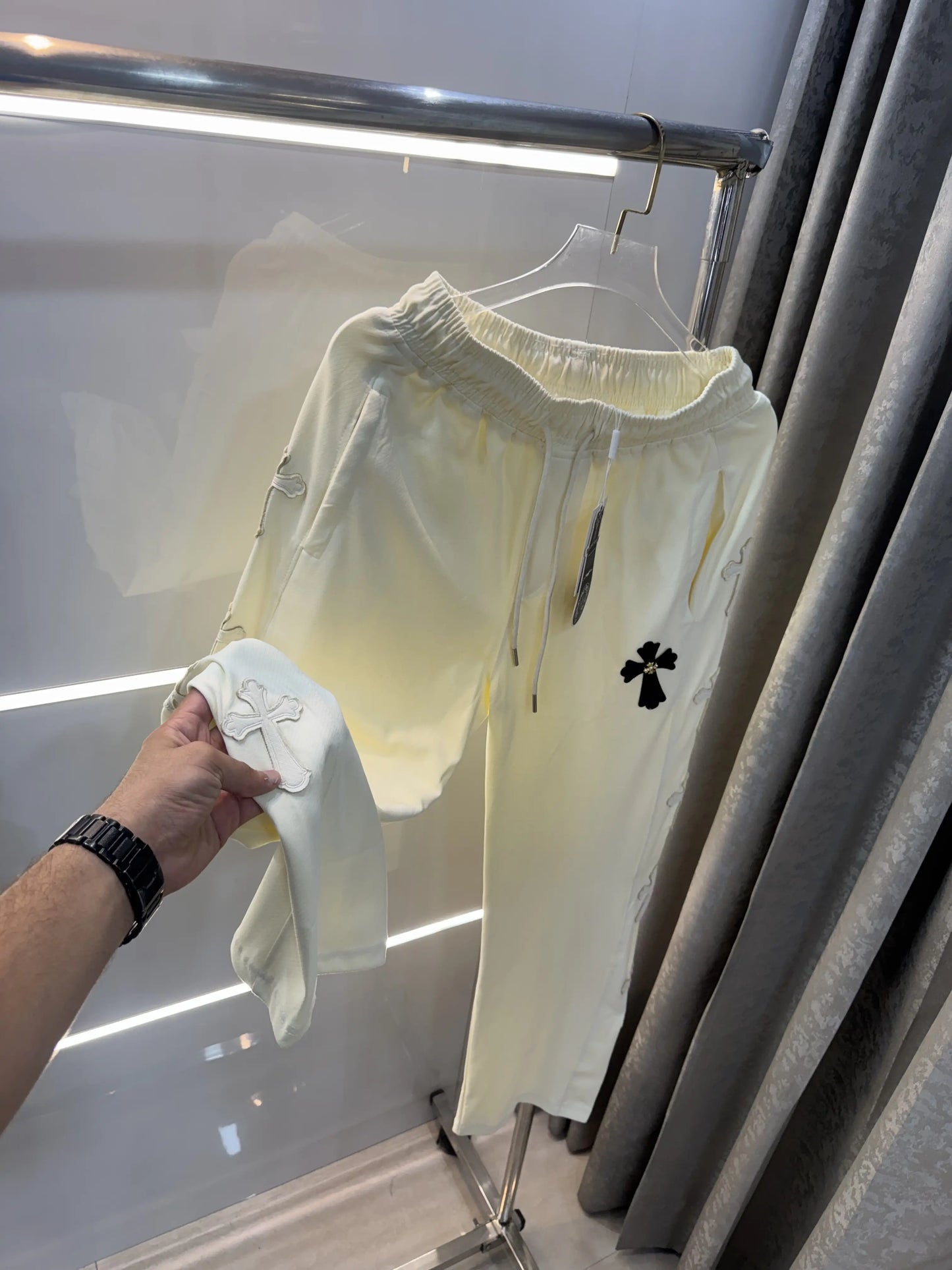 Chrome Hearts Cream Logo Work Premium Trackpant
