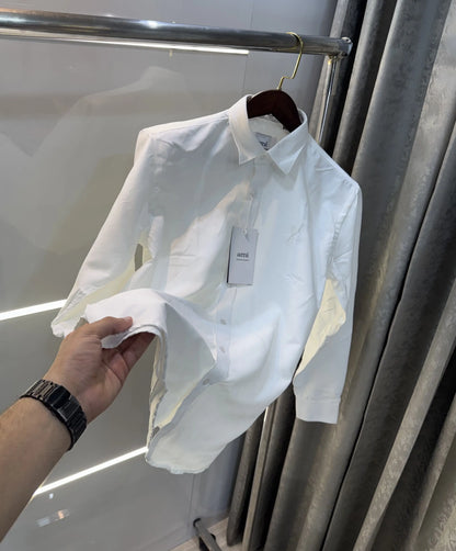 Ami Paris White Embroidry Logo Premium Shirt