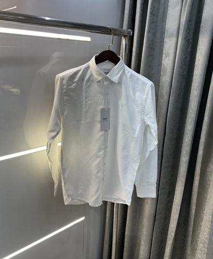 Ami Paris White Embroidry Logo Premium Shirt