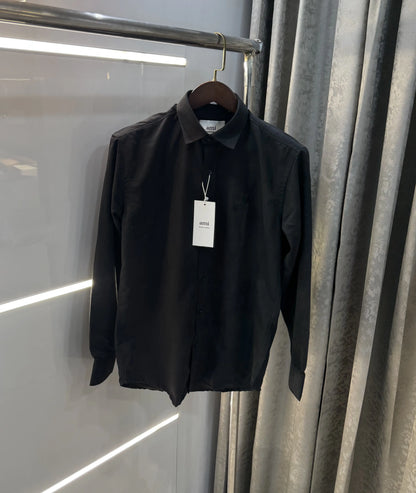 Ami Paris Black Embroidry Logo Premium Shirt