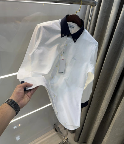 Lacost e White Embroidery Logo Work Premium Shirt