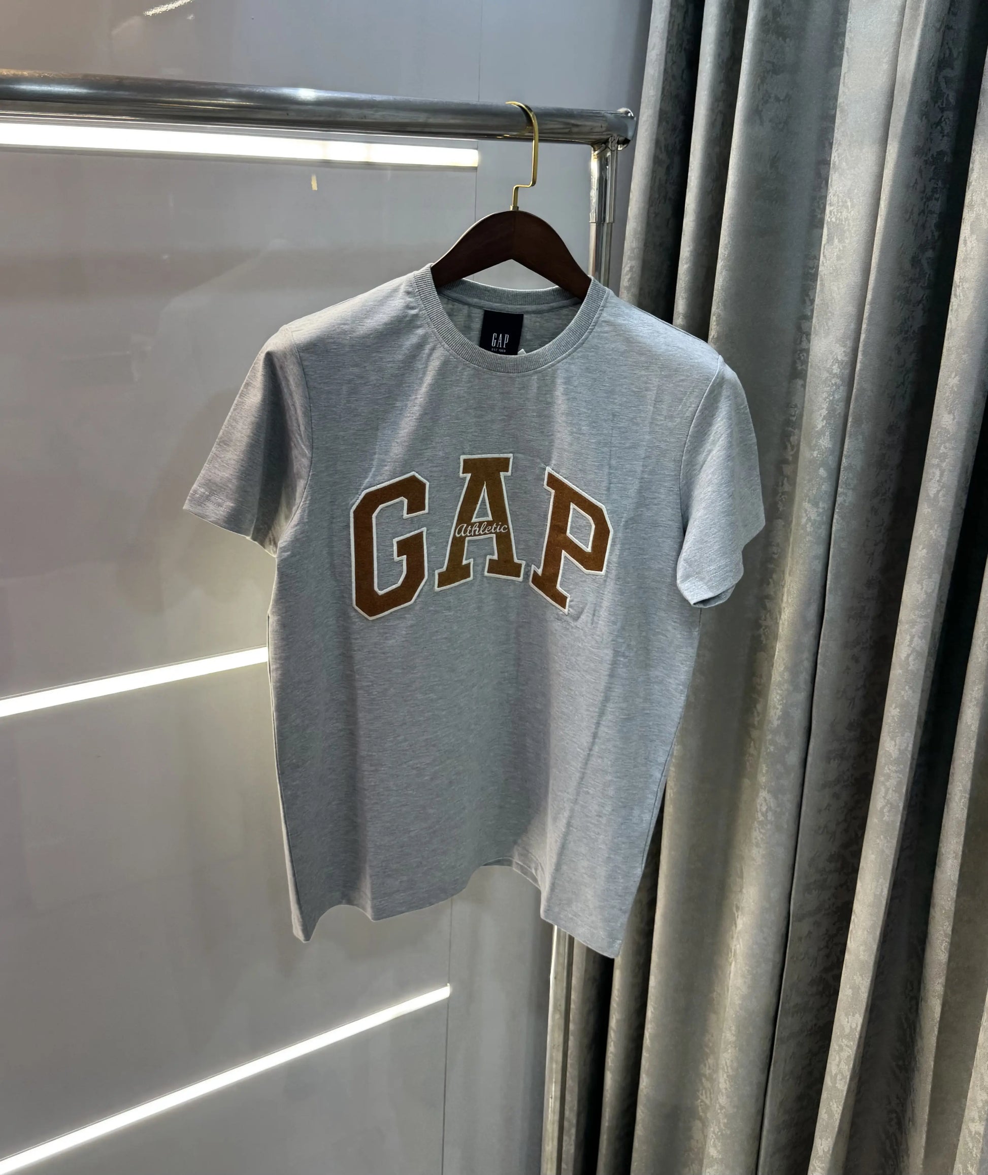 Gap Grey Embroidery Logo Premium T-Shirt