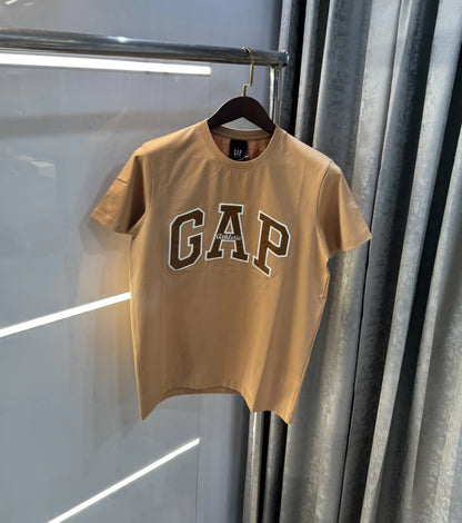 Gap Beige Embroidery Logo Premium T-Shirt