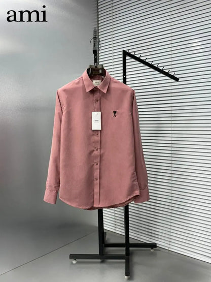 Ami Paris Milange Embroidry Logo Premium Shirt