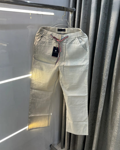 Tommy  Hilfiger Cream Premium Classic Trouser