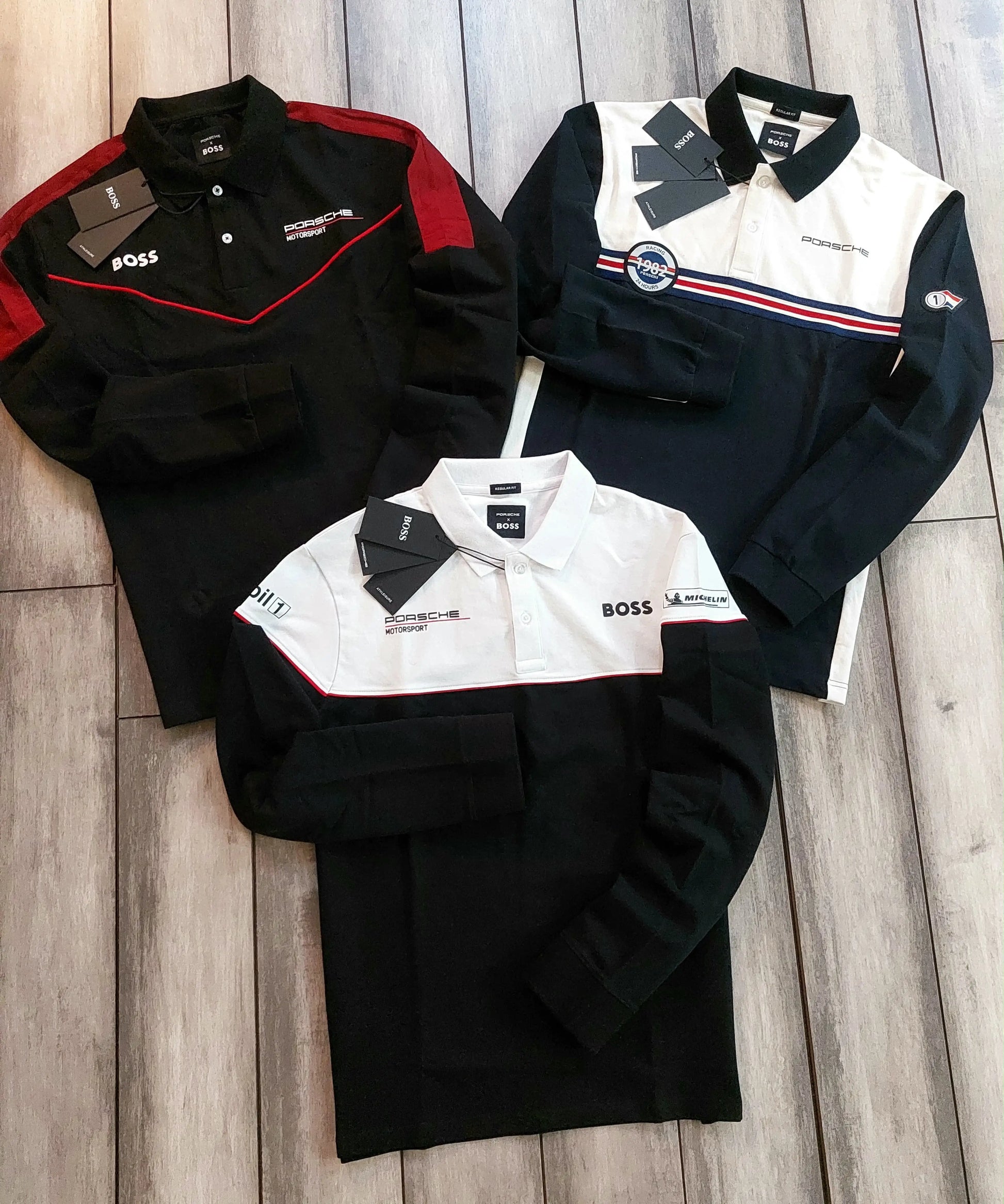 Hugo  Boss Black Logo Work Premium Full Sleeve Polo T-Shirt