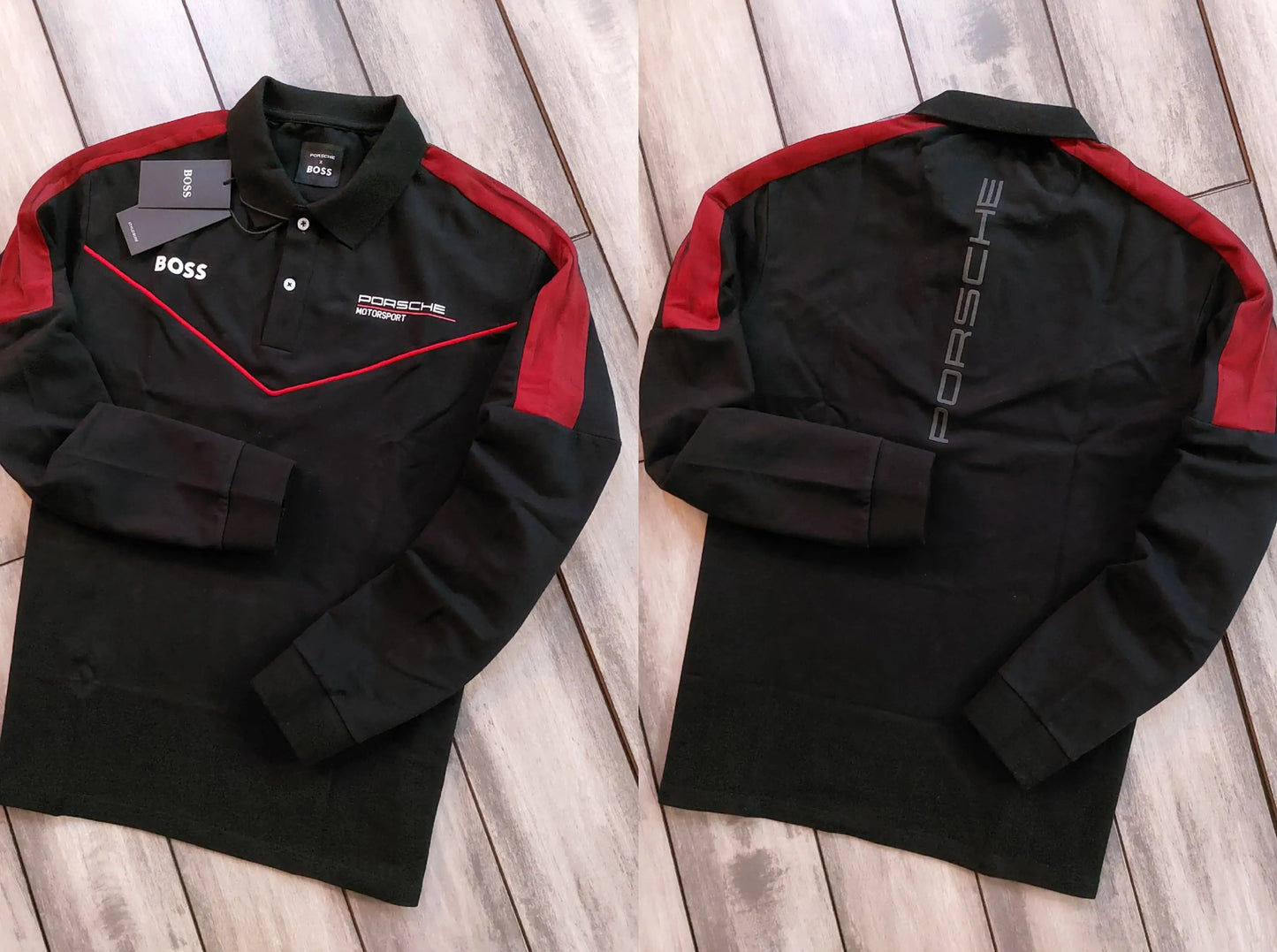 Hugo  Boss Black Logo Work Premium Full Sleeve Polo T-Shirt
