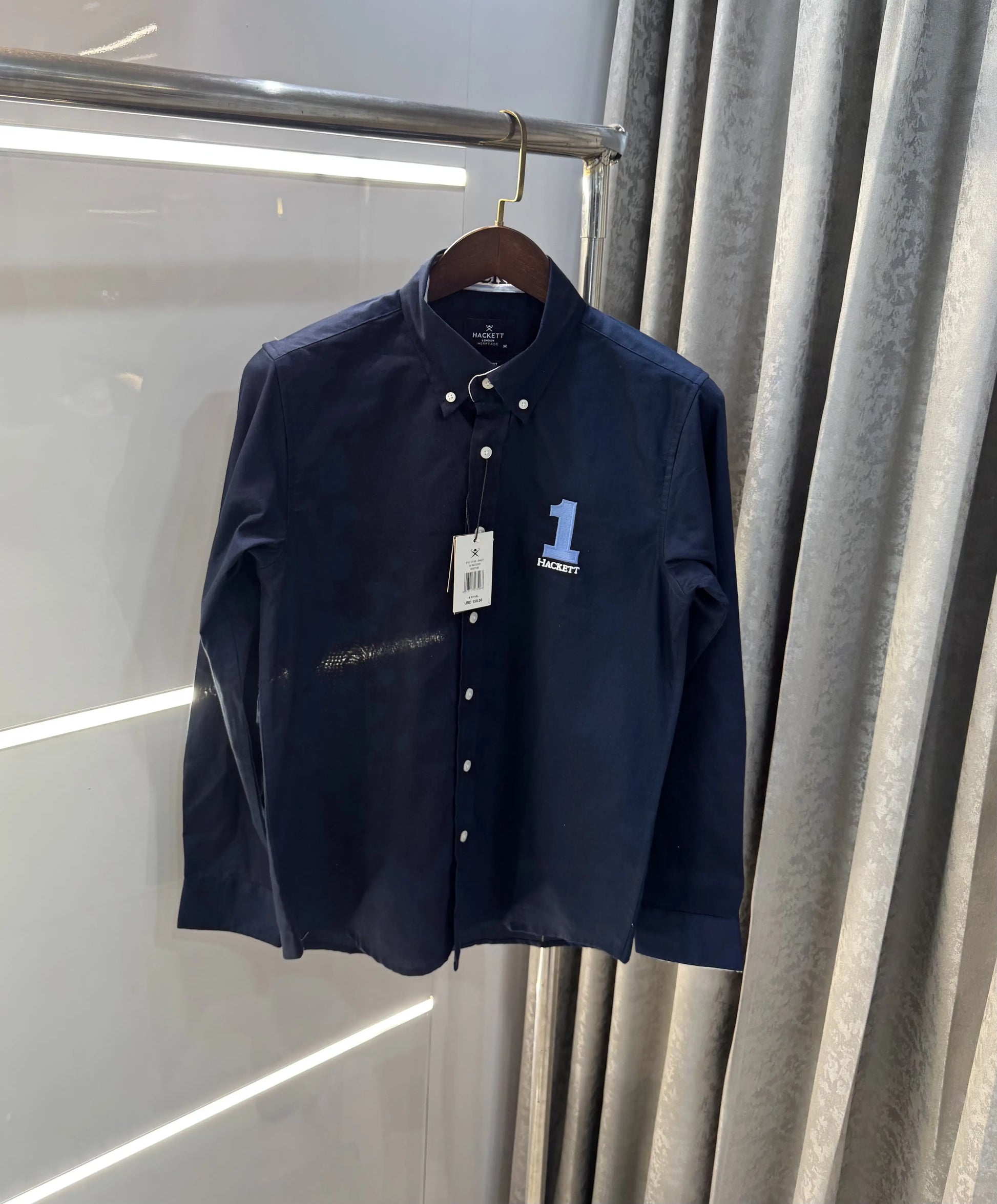 Hacket London Navy Blue Logo Work Premium Shirt