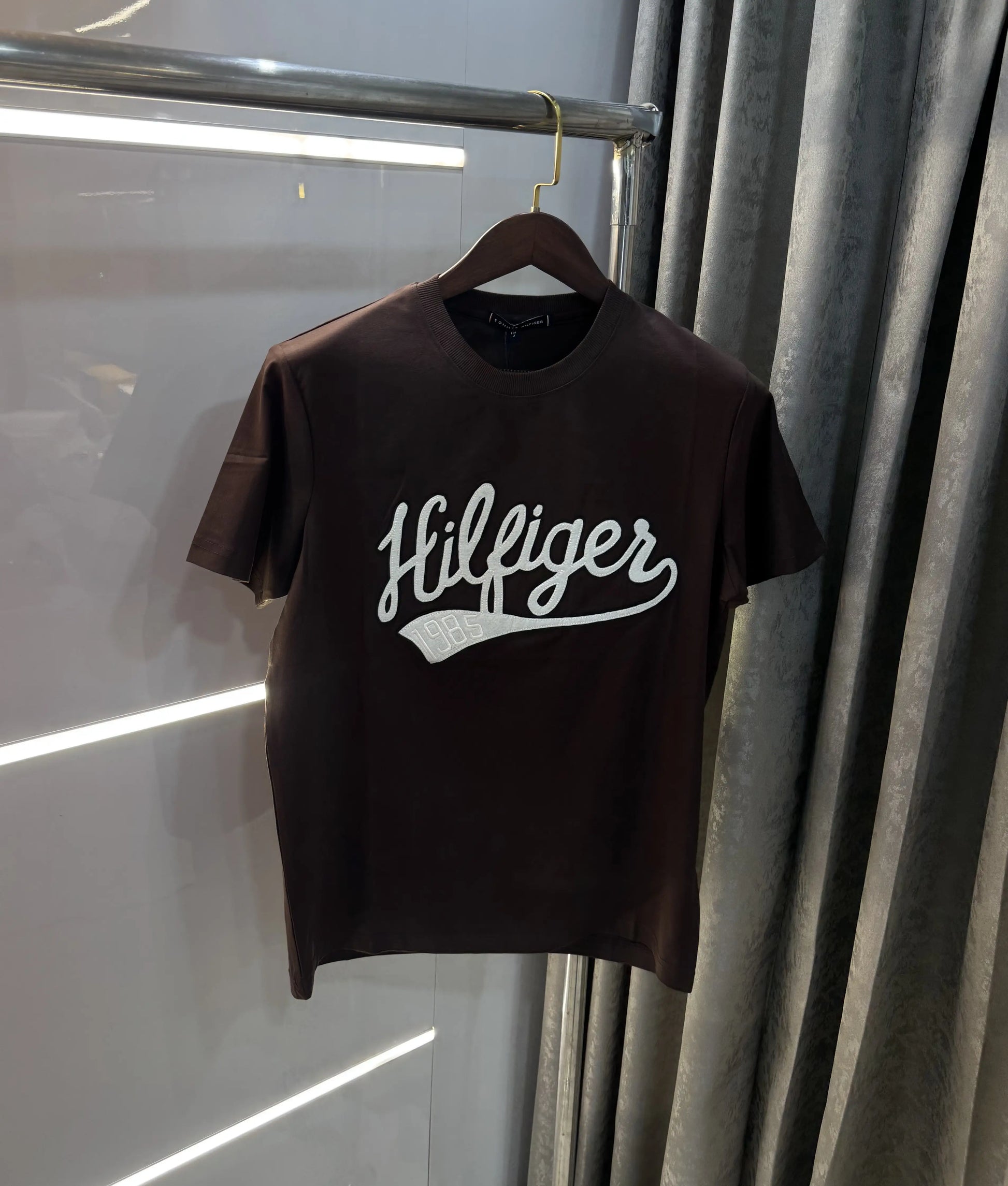 Tommy Hilfige Brown Embroidery Logo Premium T-Shirt