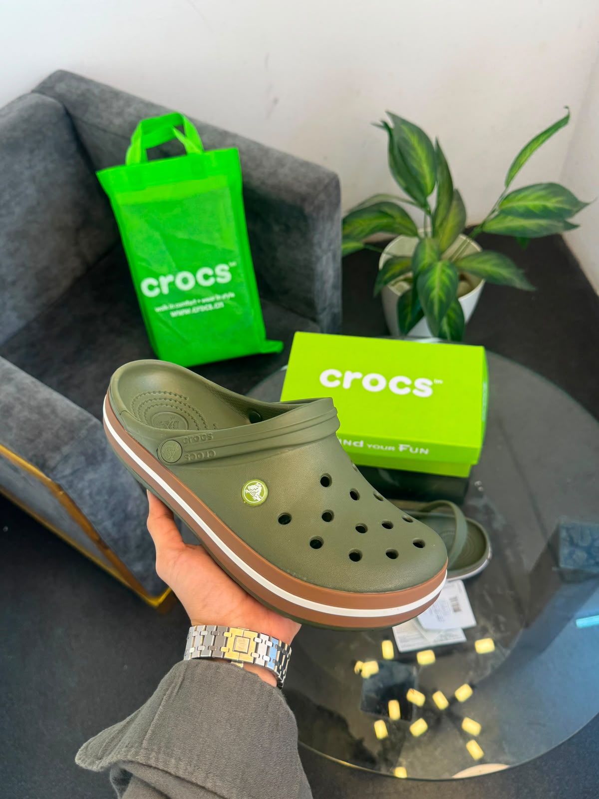 Crocs Crocband Gum Clog Olive