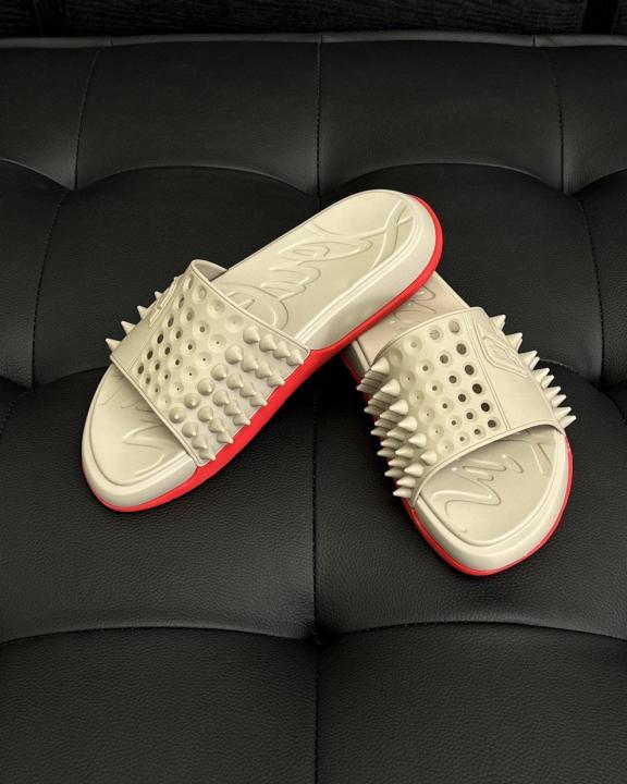 Christian louboutii.n take it easy slides beige