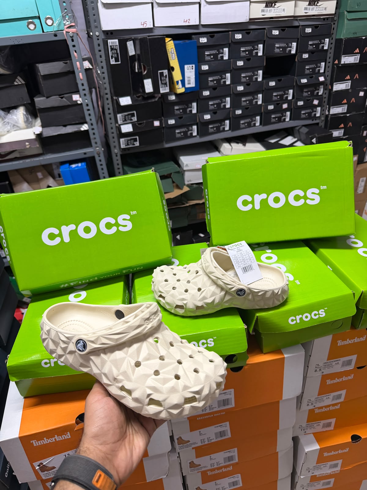 Crocs Classic Geometric Clogs Beige